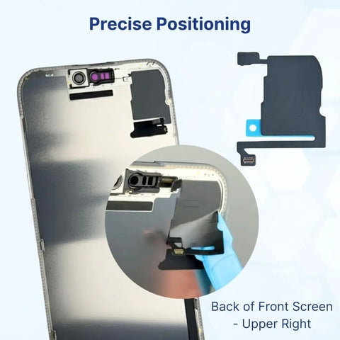 Proximity Sensor Flex Cable With Screen Seal Adhesive For iPhone 16 Pro Max Face ID Compatible Repair Kit installation view