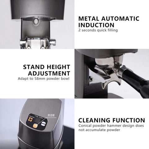 Slick Stainless Steel Coffee Tamper Delivers Dead Flat Packs On Command 58mm Universal Portafilter Fit Auto Induction feature details.