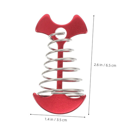 Heavy Duty Adjustable Aluminum Fishbone Tent Pegs And Rope Tighteners for No Sweat Awning Setup, red, 2.6x1.4 in, lightweight design.