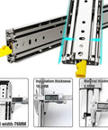 Locking Drawer Slides Built To Last 500 Lb Load Capacity Side Mount Full Extension Ball Bearing Rails With Yellow Lock Handles