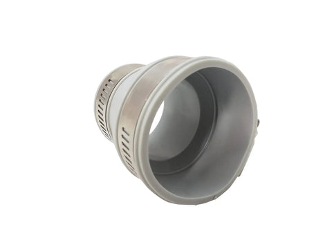 Flexible DWV Reducing Coupling 1-1/2 Inch To 1-1/4 Inch Drain Waste Vent Piping Connector With Easy Push In Installation DIY Friendly For In Home Repairs Cut Ins And House To Main Lines Durable Plumbing Fit, gray PVC clamp fitting