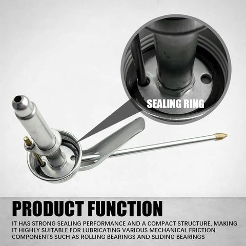 Grease Monkey Approved Manual Pump Oil Can And Oiler Gun Two Pack With Dripless Long Spout For Car And Motorcycle Maintenance Solid Steel Construction 200ml sealing mechanism detail.