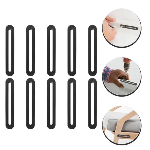 Adjustable Stainless Steel Flat Joining Plates With Slot Holes for Wood Furniture Repair, shown in use with drill and chair installation