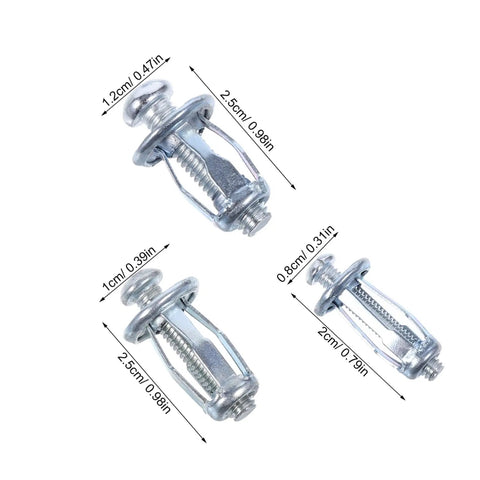 Heavy Duty Petal Expansion Screw Set M4 M5 M6 Built To Last Metal Expansion Bolts For Hollow Wall Plasterboard Installations, Secure Fastening For Furniture Assembly, DIY Projects, And Home Repairs. metal expansion bolts with size labels