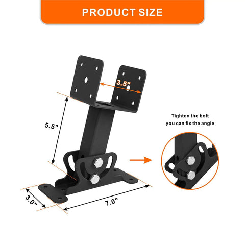 Adjustable Roof Riser Brackets Kit for Pergola Beams and Three And A Half Inch Wood Posts Beefy Heavy Duty Black Mount Brackets 3 Piece Set For Easy Vertical Or Horizontal Installation And Sturdy Outdoor Support