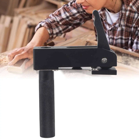 Close-up of Dope Adjustable Aluminum Toggle Quick Clamp For Woodworking with 60mm clamping height on a workbench in use