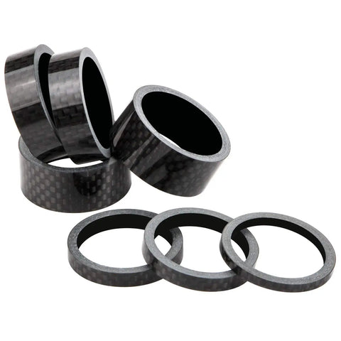 Carbon Fiber Bike Headset Spacers Set For One And One Eighth Inch Stems 12 Pieces Including 1mm 2mm 3mm 5mm 10mm 15mm Spacers