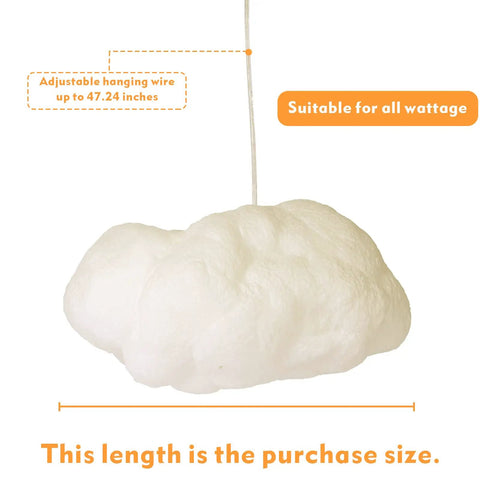 Floating White Cloud Pendant Light With Cotton Shade For Living Room Bedroom Nordic Minimalist Ceiling Fixture Easy To Install