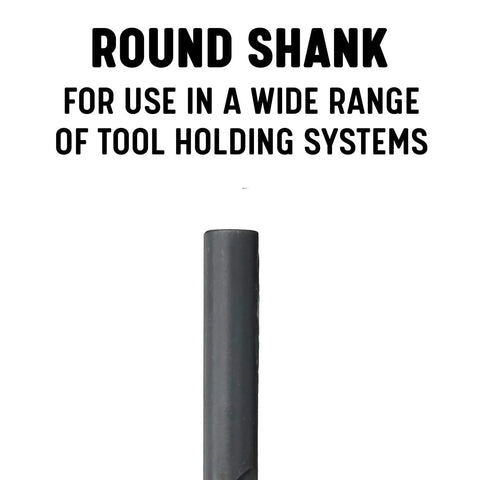 Round shank detail of Aircraft Extension Drill Bit Set Three Sixteenth Inch By Six Inch High Speed Steel Bits For Metal Drilling