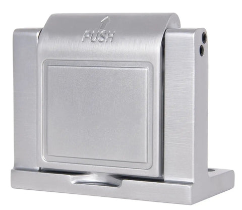 Heavy Duty Lockdown Door Reinforcer For Inswing Doors With Privacy Latch And Vent Gap Kickback Guard, silver zinc alloy material.
