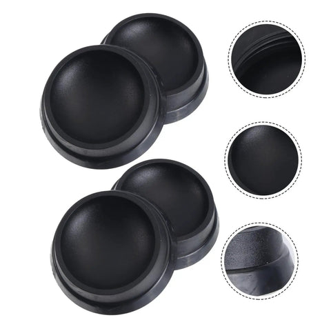 Tough As Nails Rubber Floor Cups With High Grip Non Skid Base For Rolling Office Chairs And Bed Wheels, black rubber design.