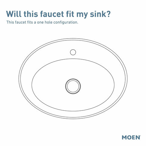 Diagram of single-hole sink configuration for Vichy Chrome One Handle Modern Bathroom Faucet With Single Hole Mount And Easy Temperature Control