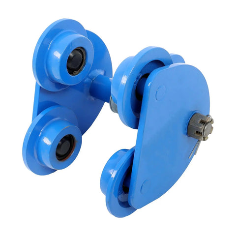I Beam Trolley For 2200 LB Load Capacity, Adjustable Width 2.5 To 6 Inches, Heavy Duty Steel Hand Pull Hoist With Dual Track Rollers