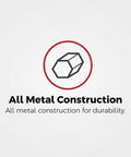 Illustration of all metal construction durability for Dope High Arc Tub Faucet Trim Kit With Two-Handle Deck Mount, 3-Hole Fit.
