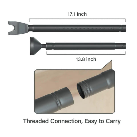 Upgraded Door Security Bar For Home And On The Go No Drilling Required, Heavy Duty Adjustable Jammer, showing threaded connection