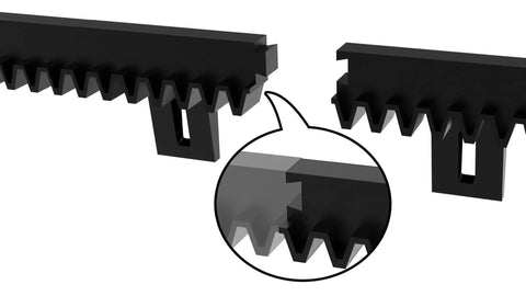 Heavy Duty Reinforced Nylon Gear Rack Kit Built Tough For Sliding Gate Openers 4 Piece Pack With Mounting Hardware Weatherproof And Quiet Operation 13.12 Feet Total Length close-up