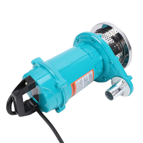 Heavy Duty Stainless Steel Submersible Sump Pump With Solid 370W Drive Motor For Basement Drainage And Pond Flow Portable 110V Utility Water Pump side view.