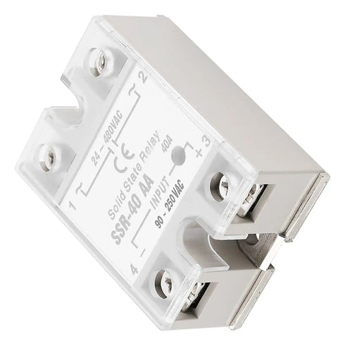 Solid State Relay Module For Industrial Control Panels And HVAC With Pro Grade Zero Cross AC To AC Switching Technology 40A 90 250 VAC Input And 24 480 VAC Output For Smooth Motor And Heater Switching.