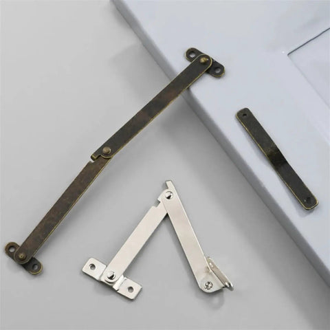 2 Pack Wooden Box Positioning Tripod Folding Support Hinges for Jewelry Case and Craft Boxes Black Durable Corner Hardware