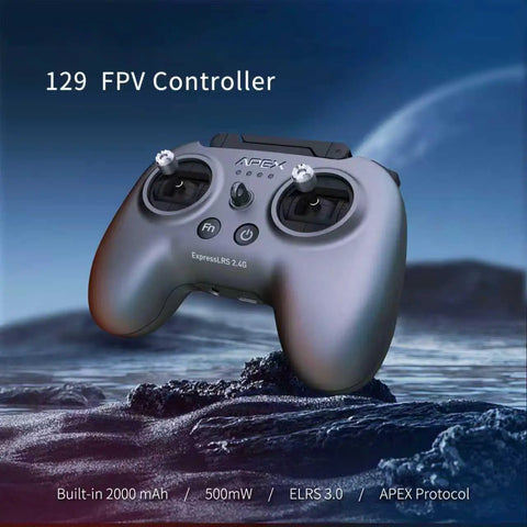 G-129 Dual Protocol FPV RC Radio Transmitter With ELRS 2.4G Firmware 3.0 to 3.3 And Autonomous TX, black controller in 3D view