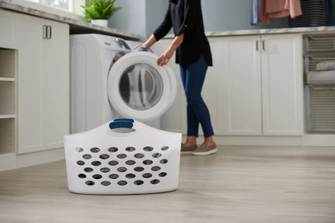 1.5 Bushel Portable Laundry Basket With Flexible Design Durable Build And Easy One Hand Carry Handles Grab And Go Convenience