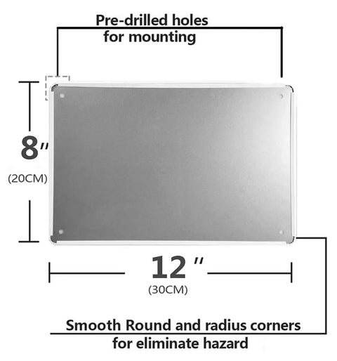 Maintenance In Progress Caution Metal Tin Sign 8x12 Inch For Factory Workshop Industrial Facility Equipment Service Notice Durable Indoor Outdoor Safety Sign with mounting holes and rounded corners visible.
