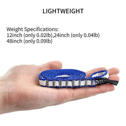Dyneema Climbing Slings 10mm 22kN 4840lb Runners Blue 24in 60cm 3 Pack lightweight sling coiled in hand