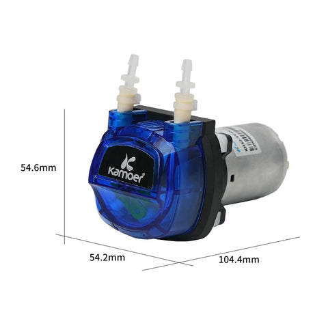Khs2 Adjustable Peristaltic Dosing Pump, 170-300Ml Min Flow Rate, 12V Or 24V Motor with blue plastic casing and tubing connections.
