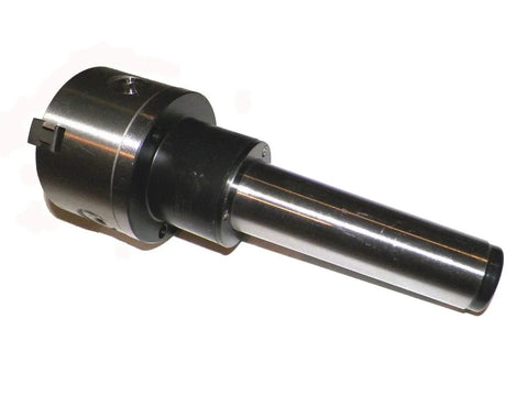 Three Inch Three Jaw Self Centering Lathe Chuck MT2 Shank Rotating Triple Ball Bearing Built Tough From Hardened Carbon Steel
