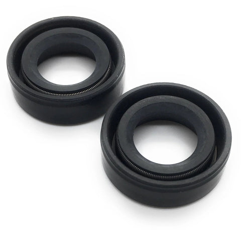 Drive shaft seal 2pc set, front view; black rubber seals with inner springs for Yamaha outboard motors.
