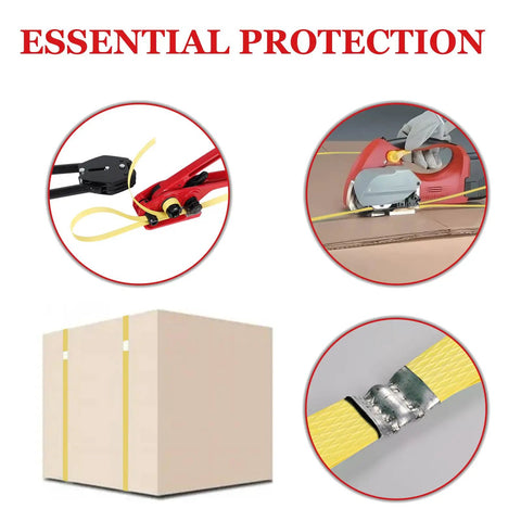 Badass Heavy Duty Poly Strapping Banding Kit With Ratchet Tensioner Hand Sealer Steel Seals And 2600 Foot Polypropylene Roll for secure crate wrapping.