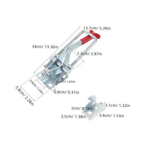 Heavy Duty Galvanized Toggle Latches For Toolbox And Draw Chest With Quick Release Pull Mechanism Offers 2183lbs holding capacity image.
