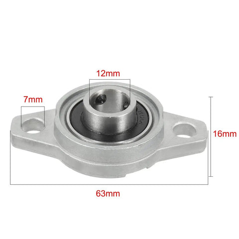 KFL001 12mm Zinc Alloy Self Aligning Pillow Block Flange Bearing Two Pack Rust Proof Durable Machinery Support Low Friction
