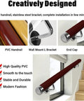 Non Slip Pvc Outdoor Railing Red Wall Mount Handrail Kit For Stairs Decks Patios Features Rock Solid Grip Safety Support And Super Easy Snap Install Setup with stainless steel bracket.