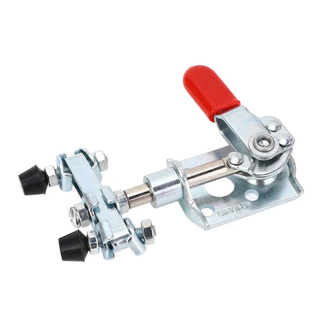 Quick Release Push Pull Toggle Clamp Beefy 40kg Capacity Stainless Steel Heavy Duty Industrial Grade Fastener For Welding Jig Fixture CNC Machine Automotive Applications With Comfortable Grip Handle And Rock Solid Hold, red handle