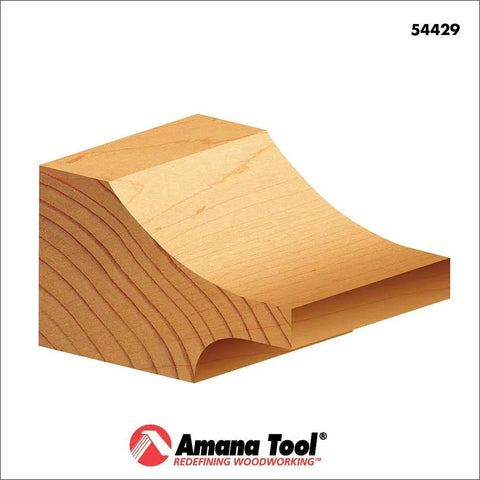Wood panel sample shaped by Cove Raised Panel With Back Cutter Router Bit Three And Three Eighths Inch Diameter One Half Inch Shank Two Flute