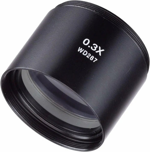 0.3x Barlow Lens For ZM Series Stereo Microscope Heads 48mm Mounting Diameter Boosts Your Viewing Range And Working Distance With Easy Mounting And Clear Optics For Precise Observations, black lens