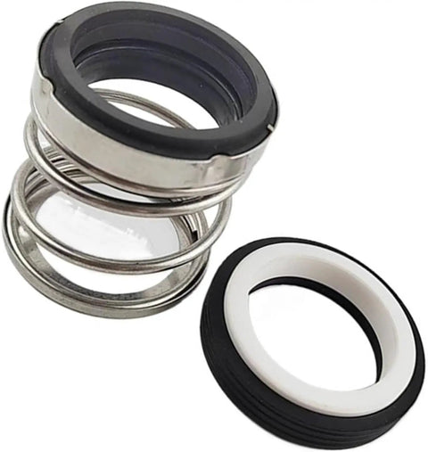Close-up of Industrial Pump Shaft Seal 712247 Mechanical For Rotating Equipment Maintenance in ceramic and metal.