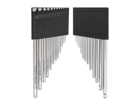 Ball End Hex And Star Key Set With Holders 41-Piece Chrome Finish Tool Kit arranged in black holders