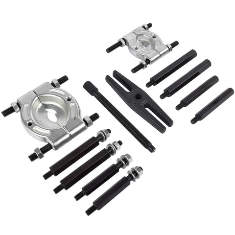 12 Pc Hub Axle Puller Set 5 Ton Separator 2 3 Inch Jaws Forged Steel Black Oxide Coated Case With Carry Case Good For Garage Pros And DIY Guys Getting Heavy Tools That Hold Up Well And Cost Less Than Other Expensive Options Today. 12-piece hub axle puller kit with forged steel jaws and rods