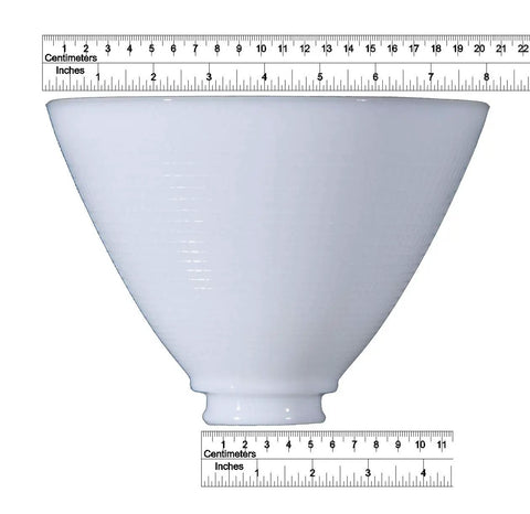 10 Inch White Opal Glass Reflector Shade With Waffle Pattern Glass For Floor Lamps And Mogul Sockets, IES Style Lip Fitter 2 7/8 Inch