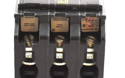 QOB350 Bolt-On Circuit Breaker 50 Amp Dope Heavy-Duty Panel Switch front view showing terminals for Load Centers
