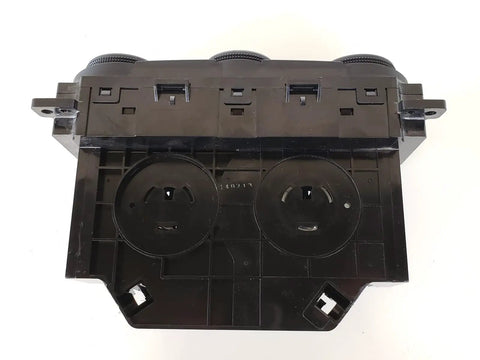 Subaru Heater Control Assembly For HVAC System With 4 Position Push Button Switch And Rotary Actuator Manual Operation Black Finish Genuine Part 72311SG010 Fits Specific Vehicles, rear view showing connectors