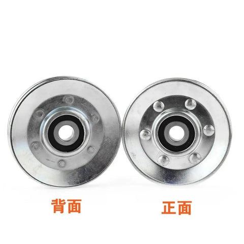 Heavy Duty V Groove Wheel Roller Nylon Wire Rope Guide Pulley For Cable Hanging Line 10x73x11mm front and back views