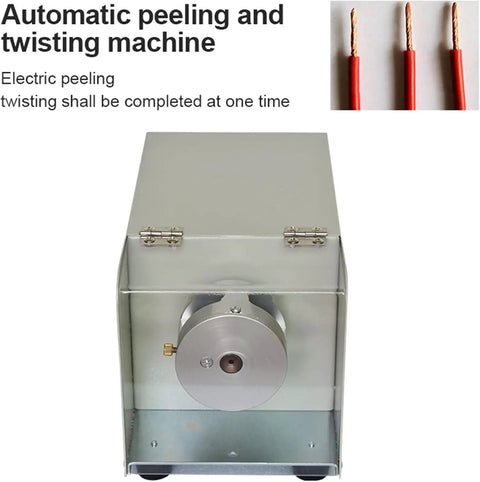 AOXHUGB Automatic Wire Stripper Machine For 1.2-4mm Cables showing heavy duty metal frame and cable chamber for efficient use.