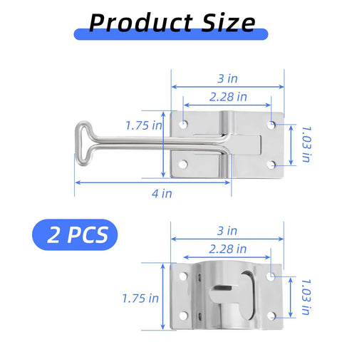 Rugged 6 Inch RV Door Latch Kit With T Style Trailer Door Holder Tough As Nails Heavy Duty Metal Camper Door Latch dimensions