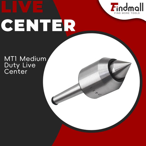 MT1 Live Center 60 Degree Tailstock Center For CNC Lathes Manual Lathes And High Speed Lathes Medium Duty 0.0002 Inch Runout 5000 RPM Max Steel Construction Sealed Front End Keeps Fluid And Debris Out