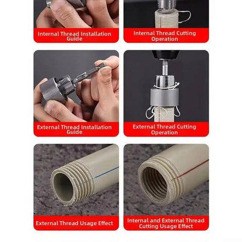 Dual Function Pipe Threading Tool For PVC PPR MPP Pipes, Alloy Steel Internal External Thread Cutter, Drill Ready, No Fuss, 63mm And 65mm Sizes For Quick Plumbing Repairs And Leak Free Joints, threading PVC pipe