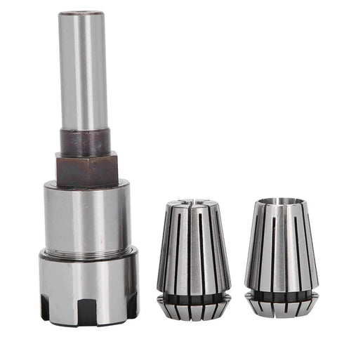 High Performance 3Pcs Collet Chuck Set Milling Cutter Holder CNC Lathe Tool Durable High Speed Steel with two chucks.