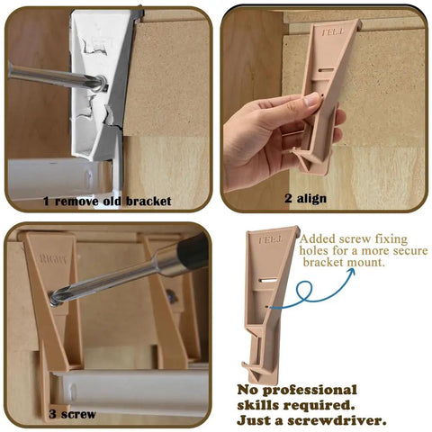 Installation steps for Drawer Guide Mounting Bracket Set for Left and Right Sides Replacement Rear Drawer Track Support